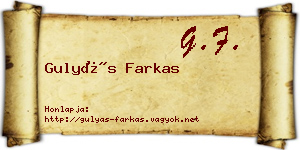 Gulyás Farkas névjegykártya